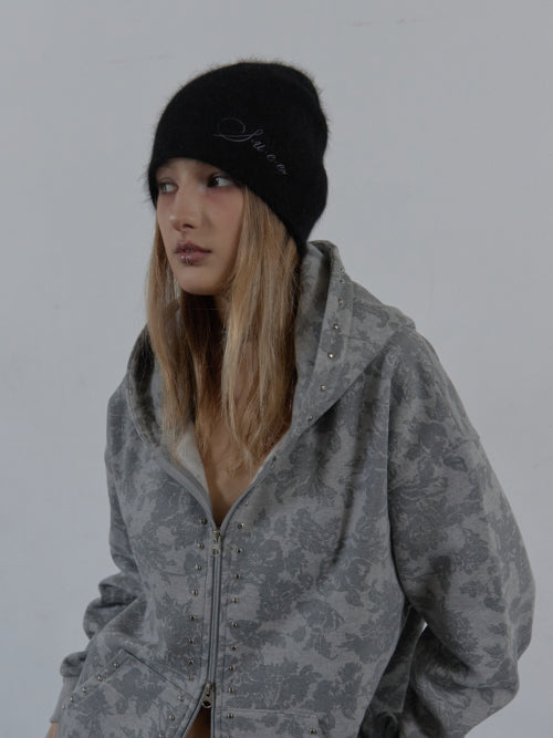 ANGORA LOGO BEANIE / BLACK