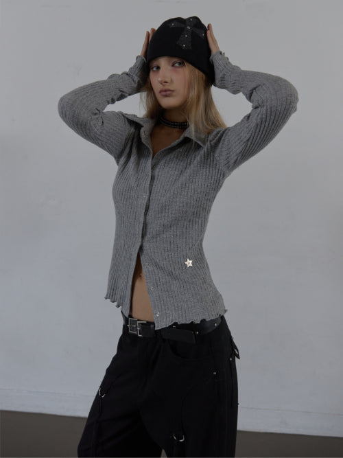 CROSS STUDDED BEANIE / BLACK