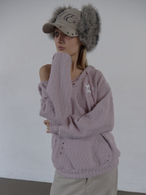 CORDUROY FUR EARFLAP CAP / BEIGE