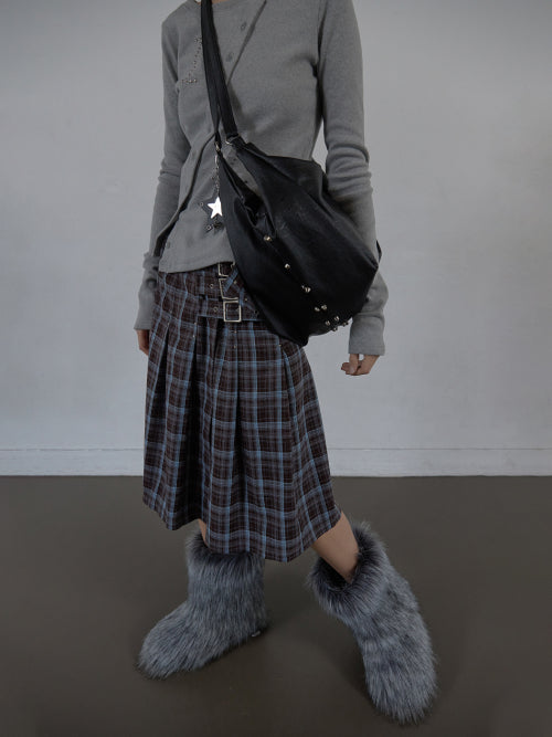 STUDDED TWO-WAY BIG BAG / BLACK