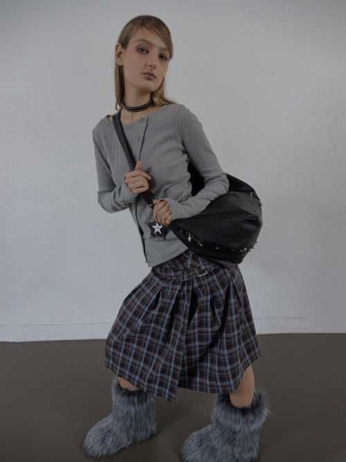 STUDDED TWO-WAY BIG BAG / BLACK
