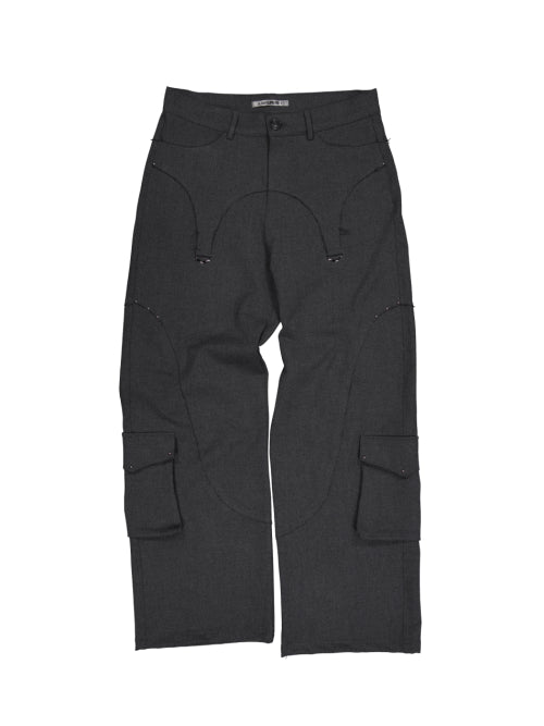 WESTERN STUDDED SLACKS / CHARCOAL