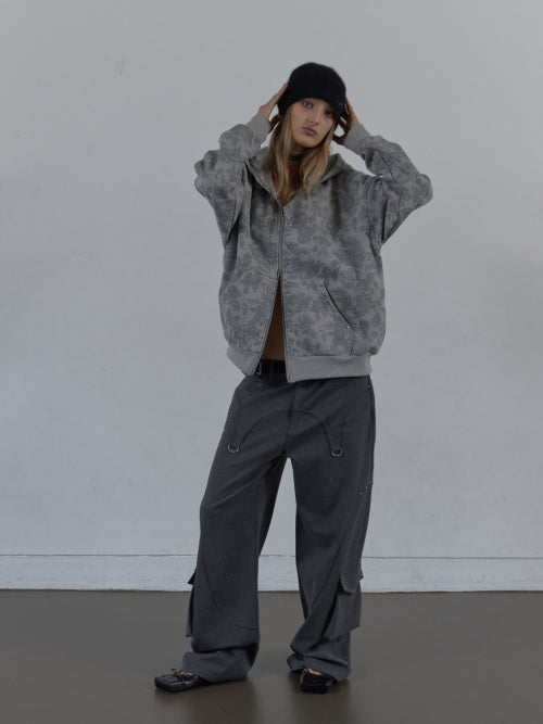 WESTERN STUDDED SLACKS / CHARCOAL