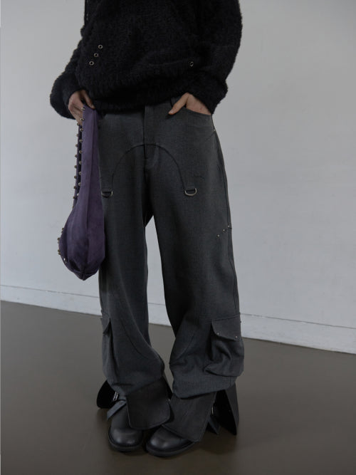 WESTERN STUDDED SLACKS / CHARCOAL