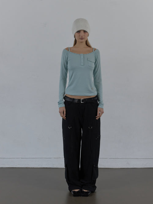 WESTERN STUDDED SLACKS / BLACK