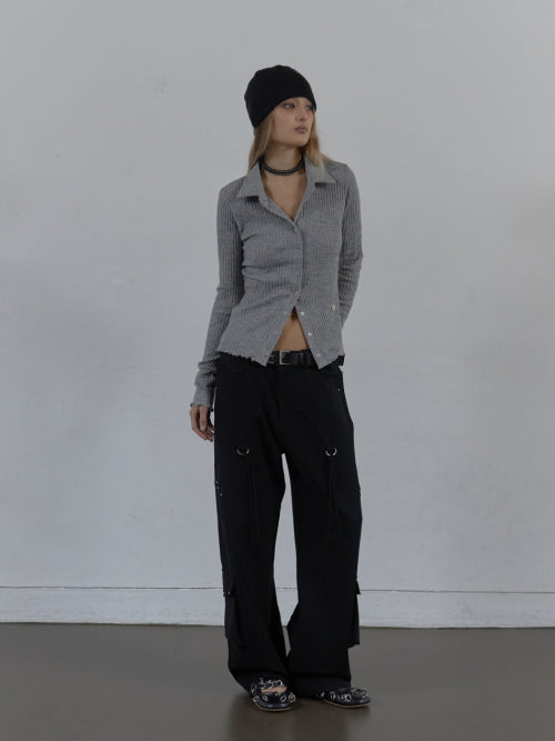 WESTERN STUDDED SLACKS / BLACK