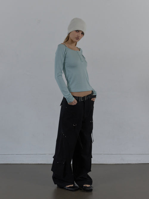 WESTERN STUDDED SLACKS / BLACK