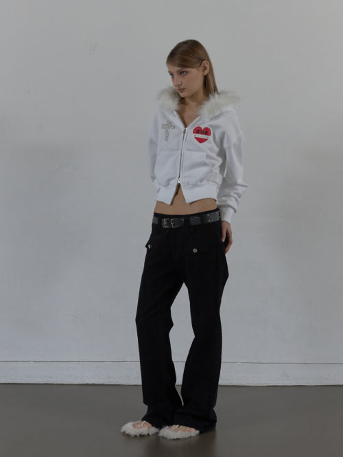 LINE  BOOTCUT PANTS / BLACK