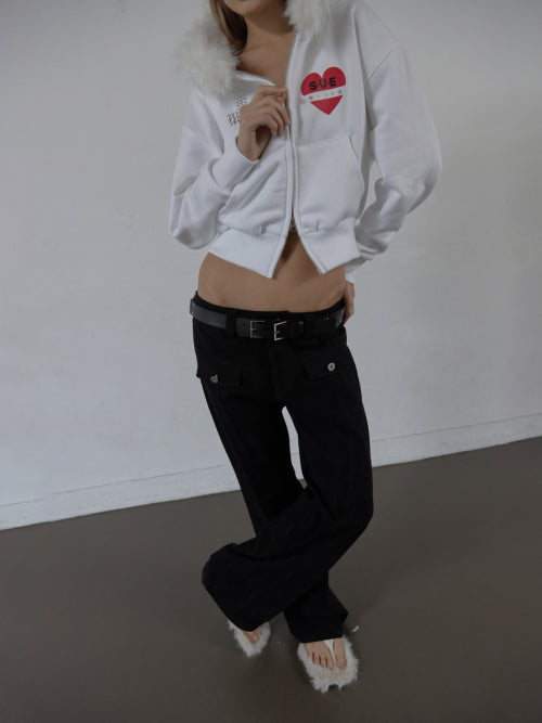 LINE  BOOTCUT PANTS / BLACK
