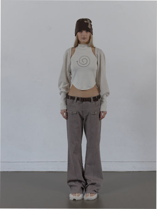 LINE  BOOTCUT PANTS / MOCHA