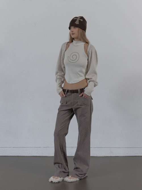 LINE  BOOTCUT PANTS / MOCHA