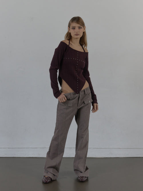 LINE  BOOTCUT PANTS / MOCHA