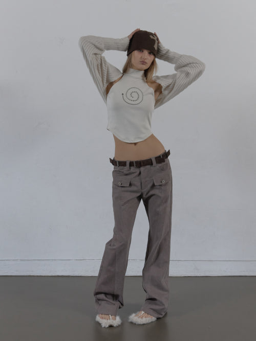 LINE  BOOTCUT PANTS / MOCHA