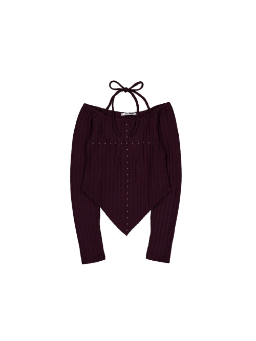WESTERN CROSS TOP / BURGUNDY