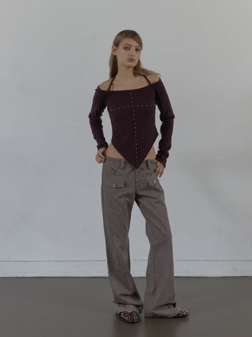 WESTERN CROSS TOP / BURGUNDY