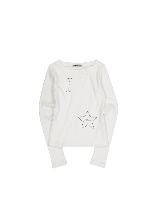STAR BUTTON TOP / WHITE