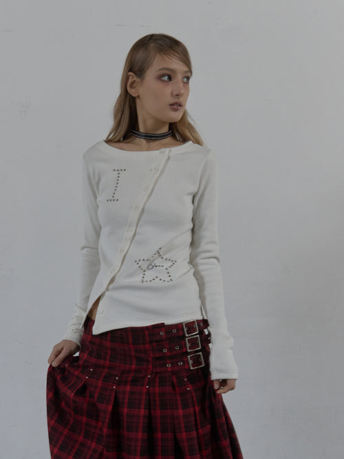 STAR BUTTON TOP / WHITE
