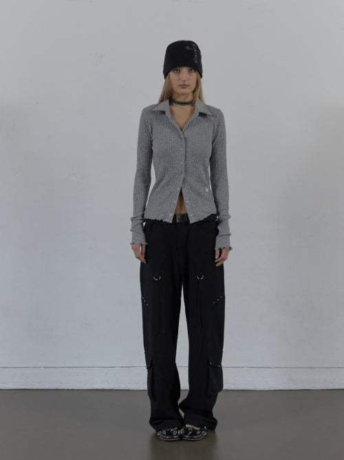 SNAP GOLGI SHIRT / MELANGE GRAY