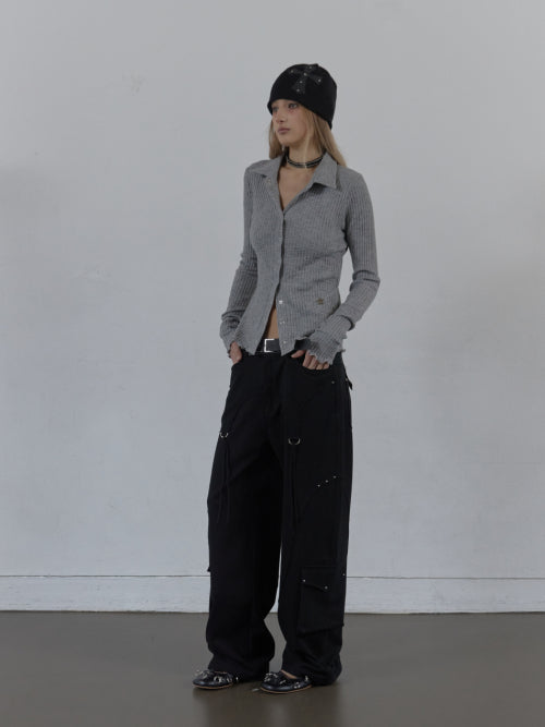 SNAP GOLGI SHIRT / MELANGE GRAY