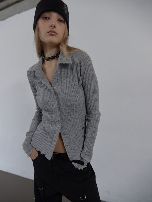 SNAP GOLGI SHIRT / MELANGE GRAY