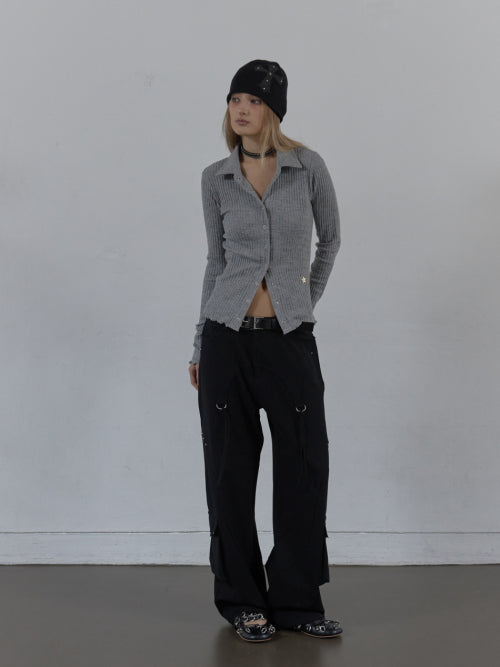 SNAP GOLGI SHIRT / MELANGE GRAY