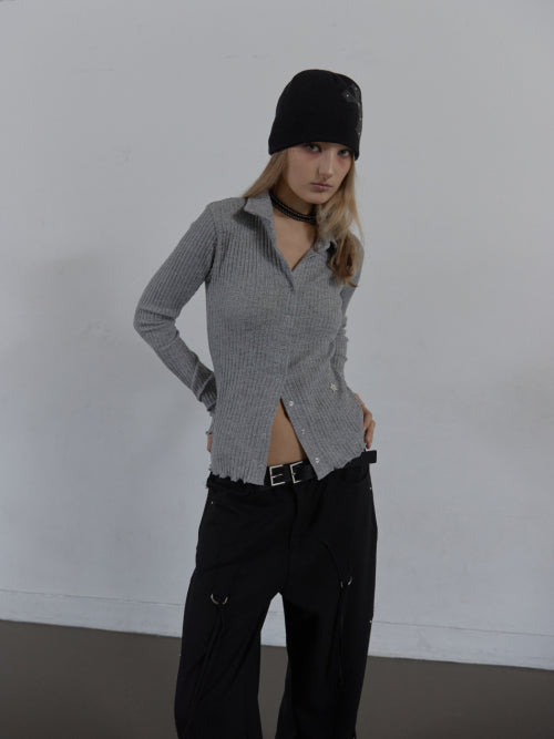 SNAP GOLGI SHIRT / MELANGE GRAY