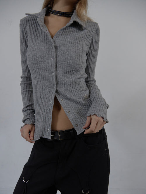 SNAP GOLGI SHIRT / MELANGE GRAY