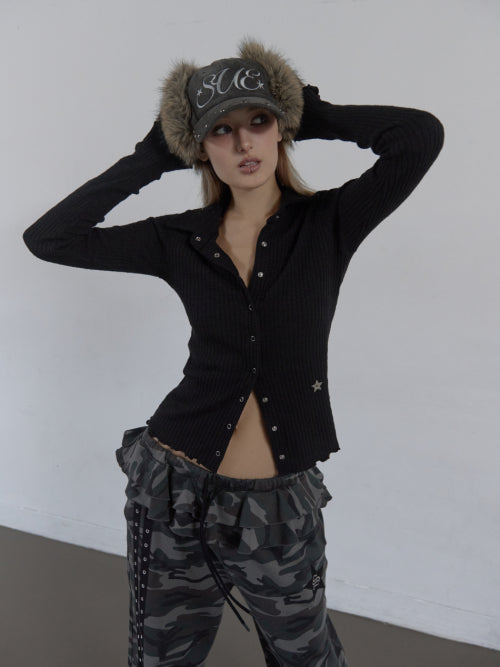 SNAP GOLGI SHIRT / BLACK