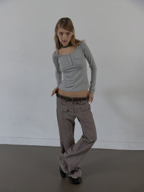 SLEEVELESS LAYERED TOP / MELANGE GRAY