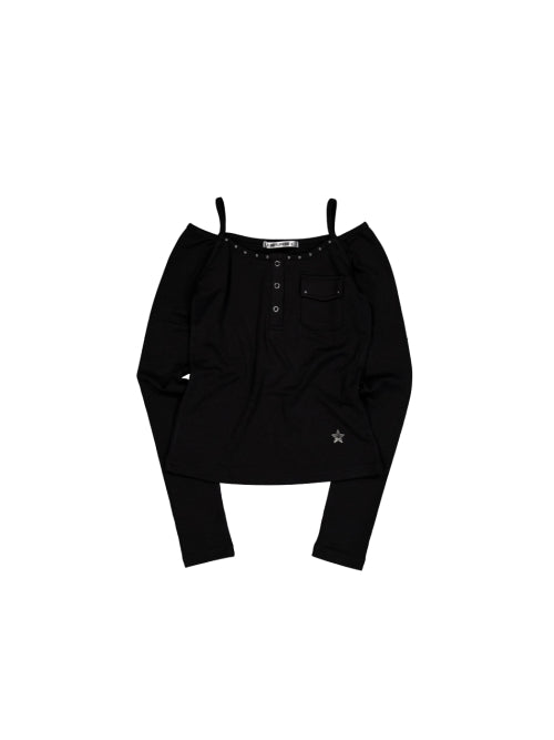 SLEEVELESS LAYERED TOP / BLACK