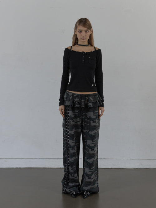 SLEEVELESS LAYERED TOP / BLACK