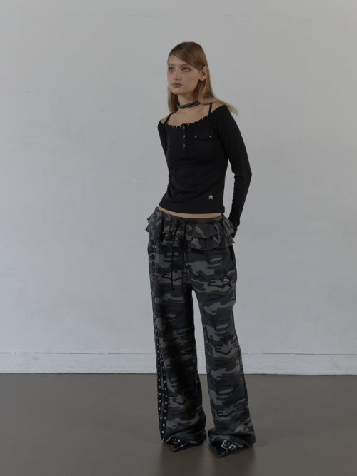 SLEEVELESS LAYERED TOP / BLACK