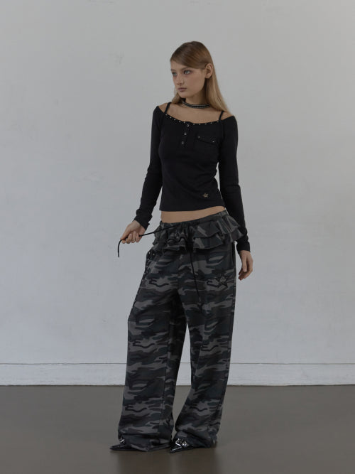 SLEEVELESS LAYERED TOP / BLACK
