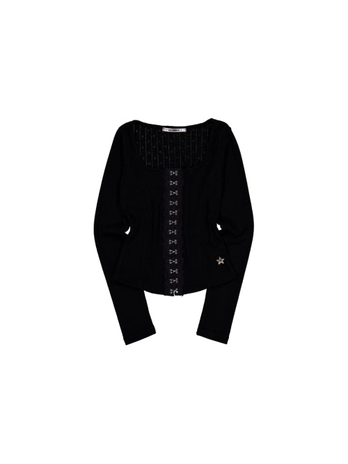 HOOK LONG SLEEVE TOP / BLACK