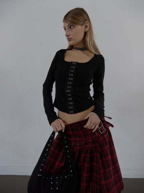HOOK LONG SLEEVE TOP / BLACK