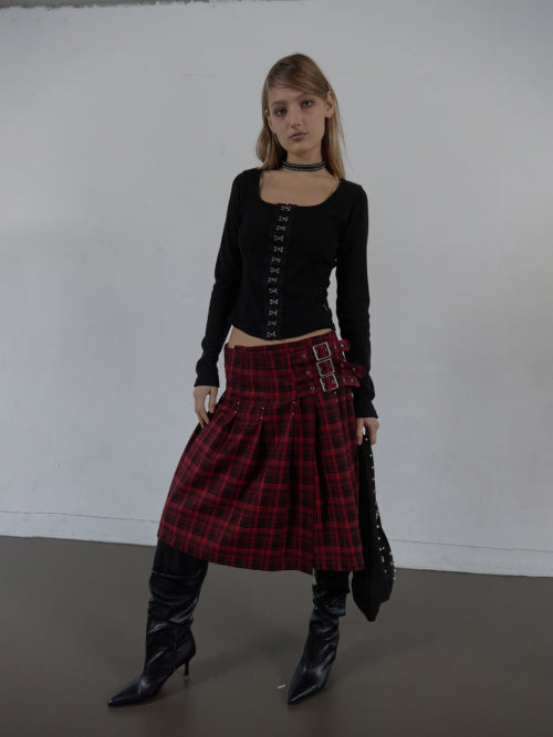 HOOK LONG SLEEVE TOP / BLACK