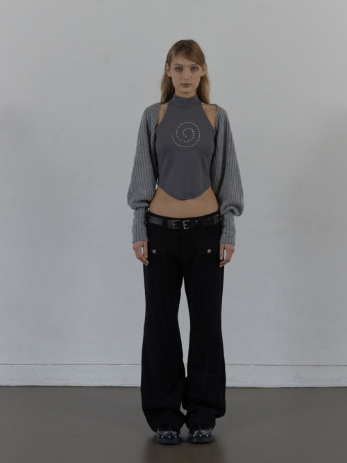 BRUSHED BOLERO SET / GRAY