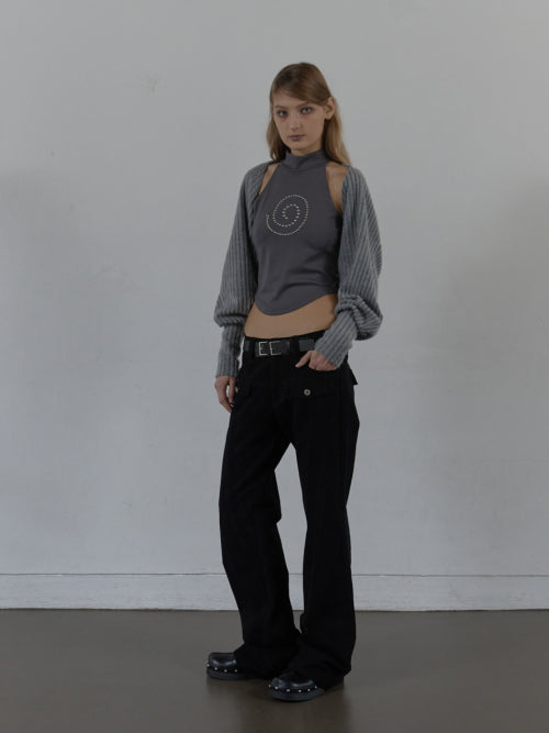 BRUSHED BOLERO SET / GRAY