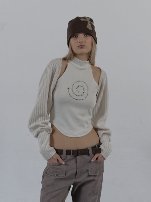 BRUSHED BOLERO SET / IVORY