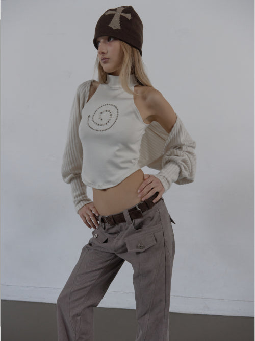 BRUSHED BOLERO SET / IVORY