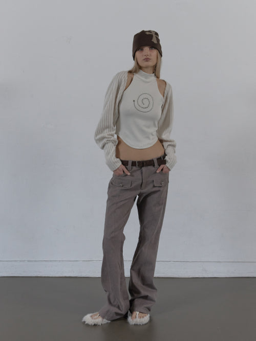 BRUSHED BOLERO SET / IVORY
