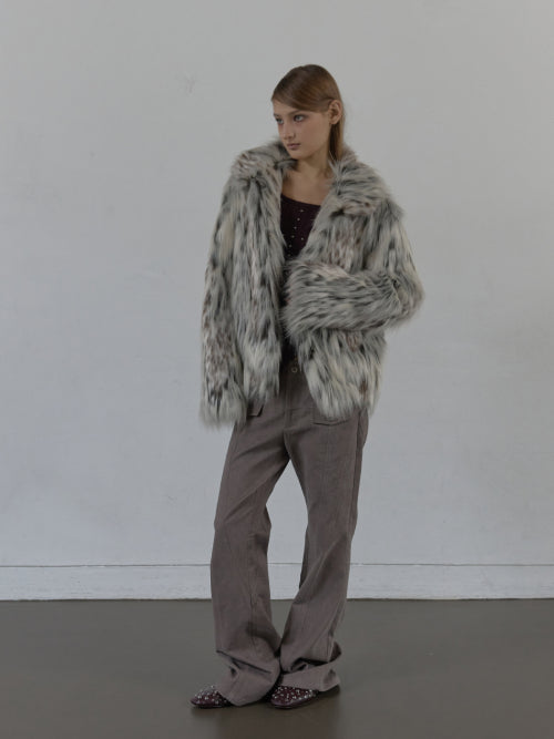 FAUX FUR JACKET / MIX