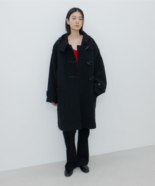LONG DUFFLE COAT / BLACK
