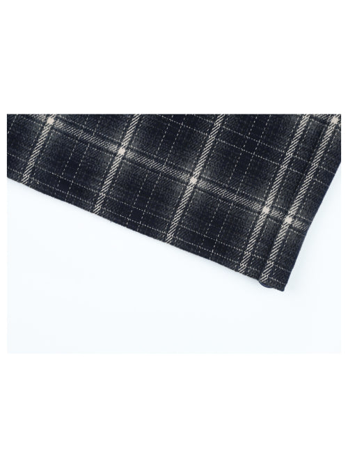 (W) Star rivet checkered wool pants