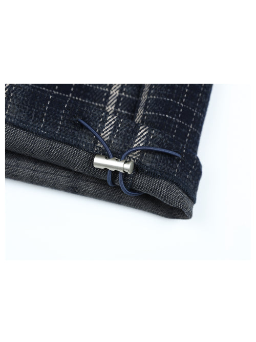 (W) Star rivet checkered wool pants