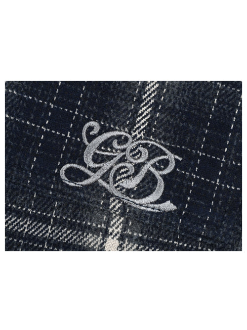 (W) Star rivet checkered wool pants