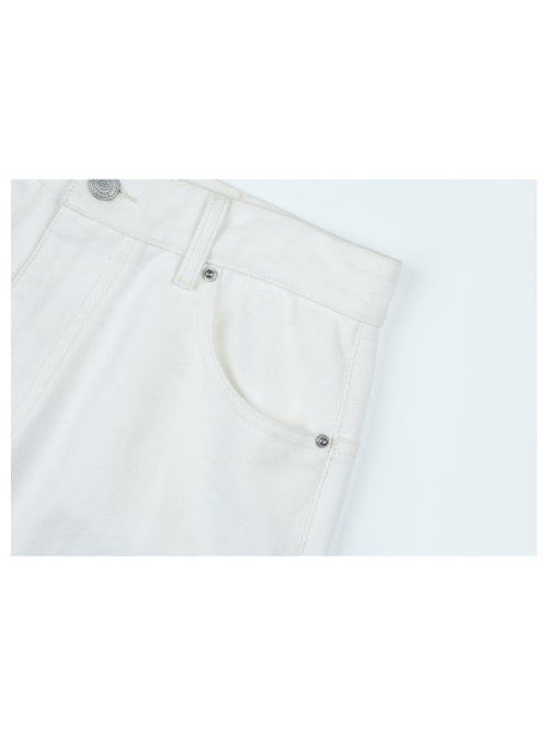 (W) Checked applique cotton pants