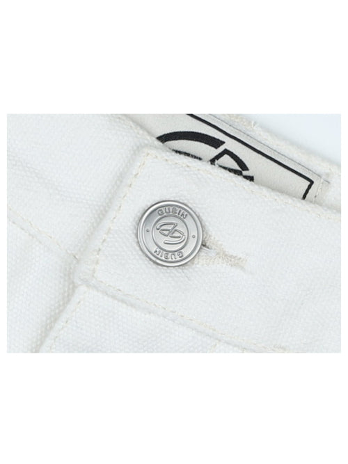 (W) Checked applique cotton pants