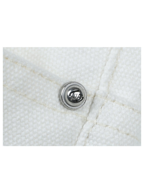 (W) Checked applique cotton pants