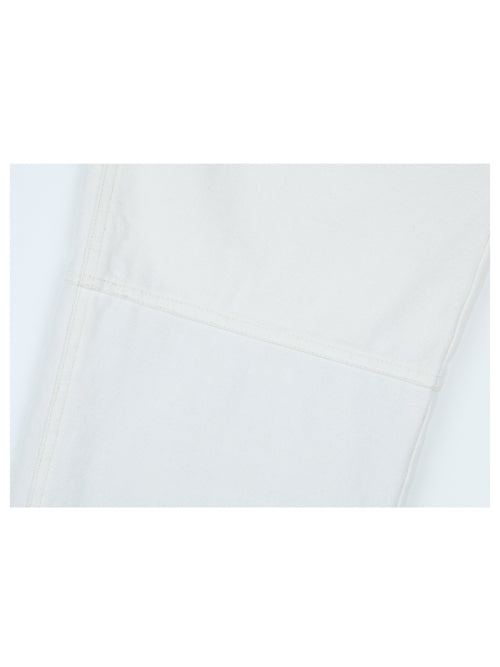 (W) Checked applique cotton pants